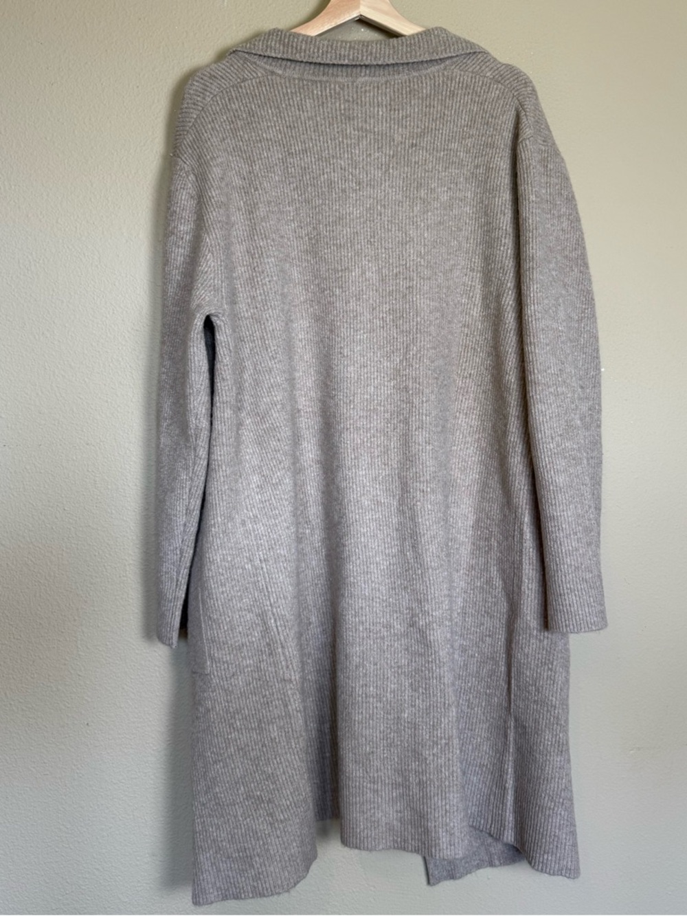 NWT Stitches & Stripes Soft Open Front Longline Sweater Cardigan Taupe Large - Picture 3 of 6
